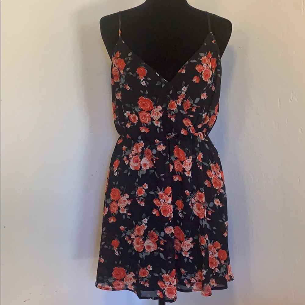 F21 Black floral dress